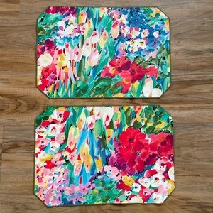 Two Vintage Floral Placemats